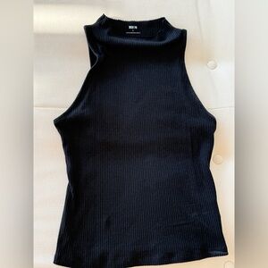 Maeve Anthropologie Lightweight Ribbed Knit Black Tank Top